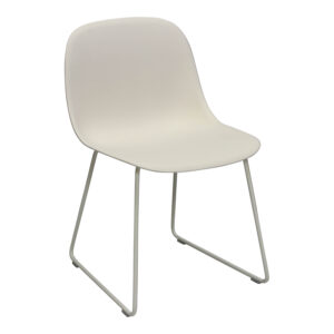 Muuto Fiber Used Side Chair w Sled Base, Natural White