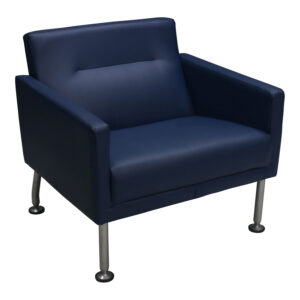 Steelcase Coalesse Sidewalk Used Lounge Chair, Ocean Blue PU Leather