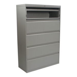 Used 42 In 5 Drawer Lateral File, Light Gray
