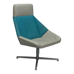 Arcadia Nios Used High-back Lounge Chair, Gray and Teal
