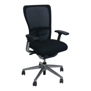 Haworth Zody Used Mesh Back Task Chair w Polished Aluminum Base, Black