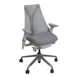 Herman Miller Sayl Used Task Chair w Aluminum Base, Gray and White