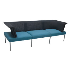 Herman Miller Used Public Office Landscape Three Seater Sofa, Gray and Blue