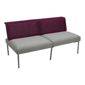 Herman Miller Used Public Office Landscape Two Seater Sofa, Light Gray and Magenta