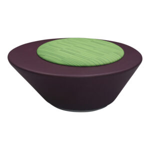 Leland Used Oval Two-Tone Ottoman, Purple w Green Disc