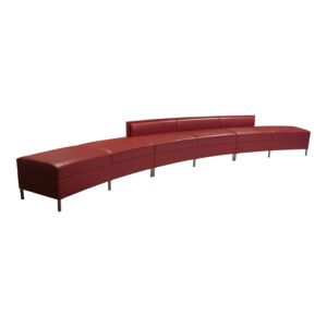 Martin Brattrud Used 3 Piece Half Circle Reception Sofa, Red