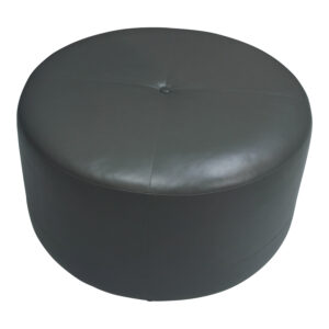 Martin Brattrud Used 30 In Round Ottoman, Gray Vinyl
