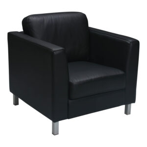 Steelcase Turnstone Used Leather Club Chair, Black