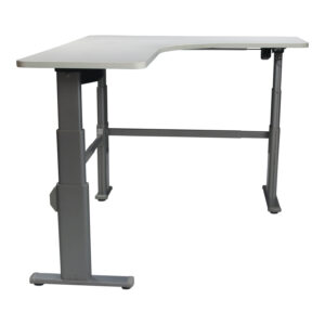Steelcase Used L-shaped Sit Stand Desk w Computer Corner and Right Return, White