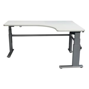 Steelcase Used L-shaped Sit Stand Desk w Computer Corner and Right Return, White