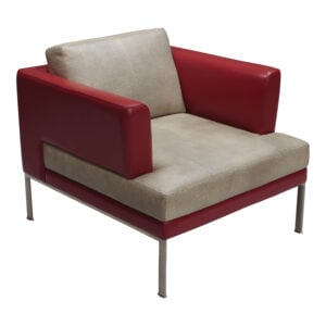 Keilhauer Branden Used Lounge Chair, Red and Tan