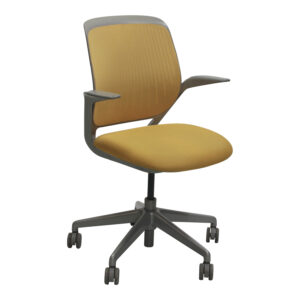 Steelcase Cobi Used Mesh Back Conference Chair w Platinum Frame, Honey Yellow