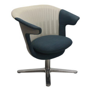 Steelcase i2i Used Coconut Mesh Lounge Chair, Blue Weave Pattern